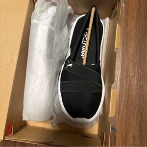 Puma Black Slip-On Shoes with White Sole